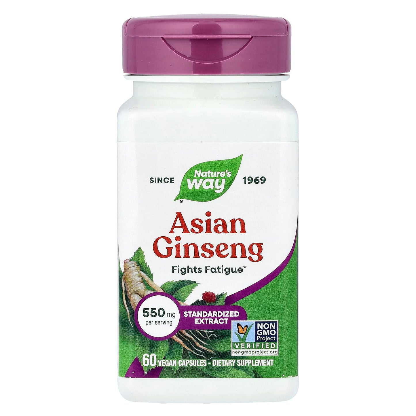 Nature’s Way, Ginseng Asian Standardized Extract, 60 Vegetarian Capsules UPC 033674617007 | Hilife Vitamins
