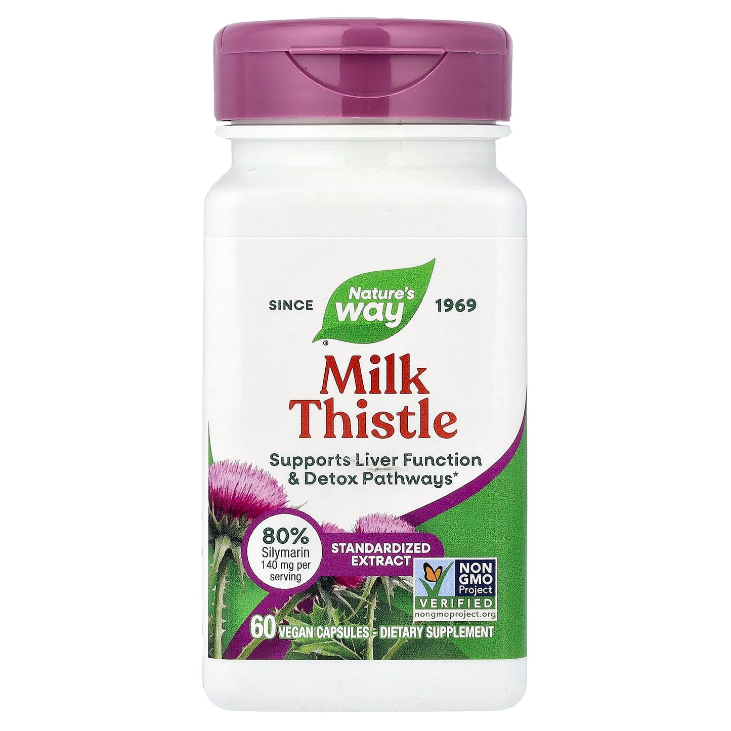 Nature’s Way, Milk Thistle Standardized Extract, 60 Vegetarian Capsules UPC 033674624005 | Hilife Vitamins