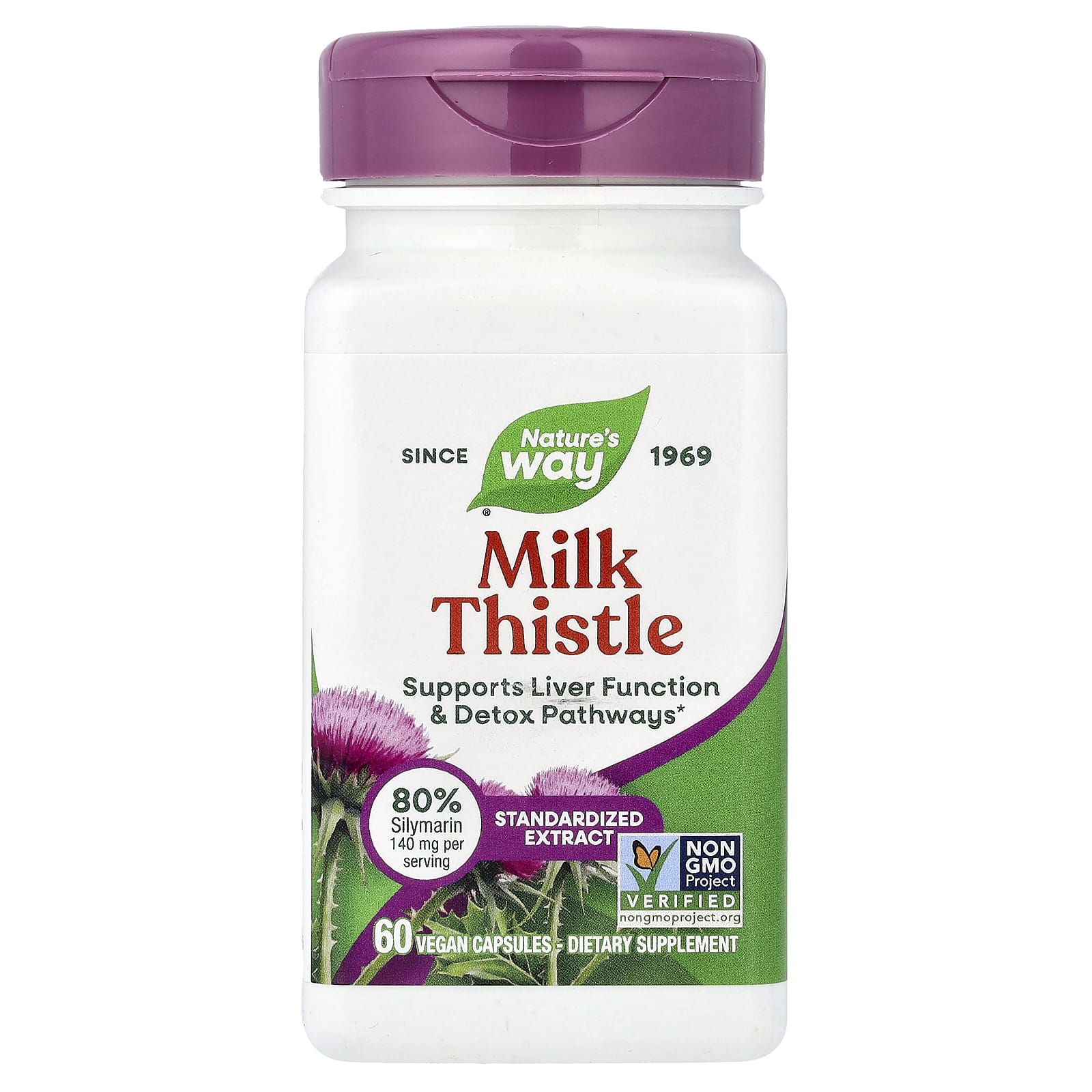 Nature’s Way, Milk Thistle Standardized Extract, 60 Vegetarian Capsules UPC 033674624005 | Hilife Vitamins