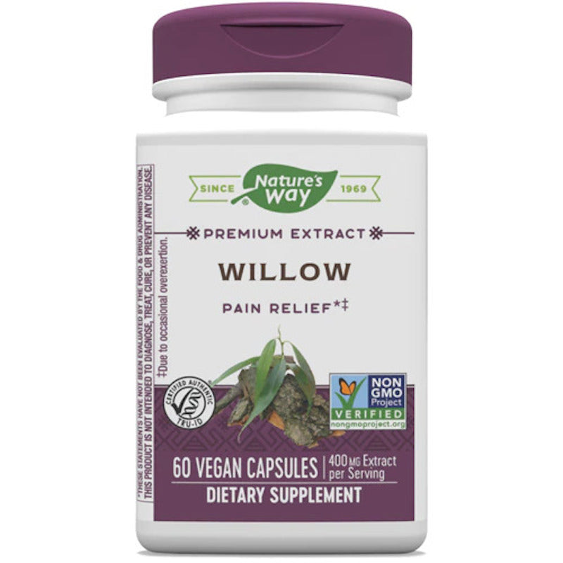 Nature’s Way, White Willow Bark Standardized Extract, 60 Vegan Capsules - 033674636008 | Hilife Vitamins