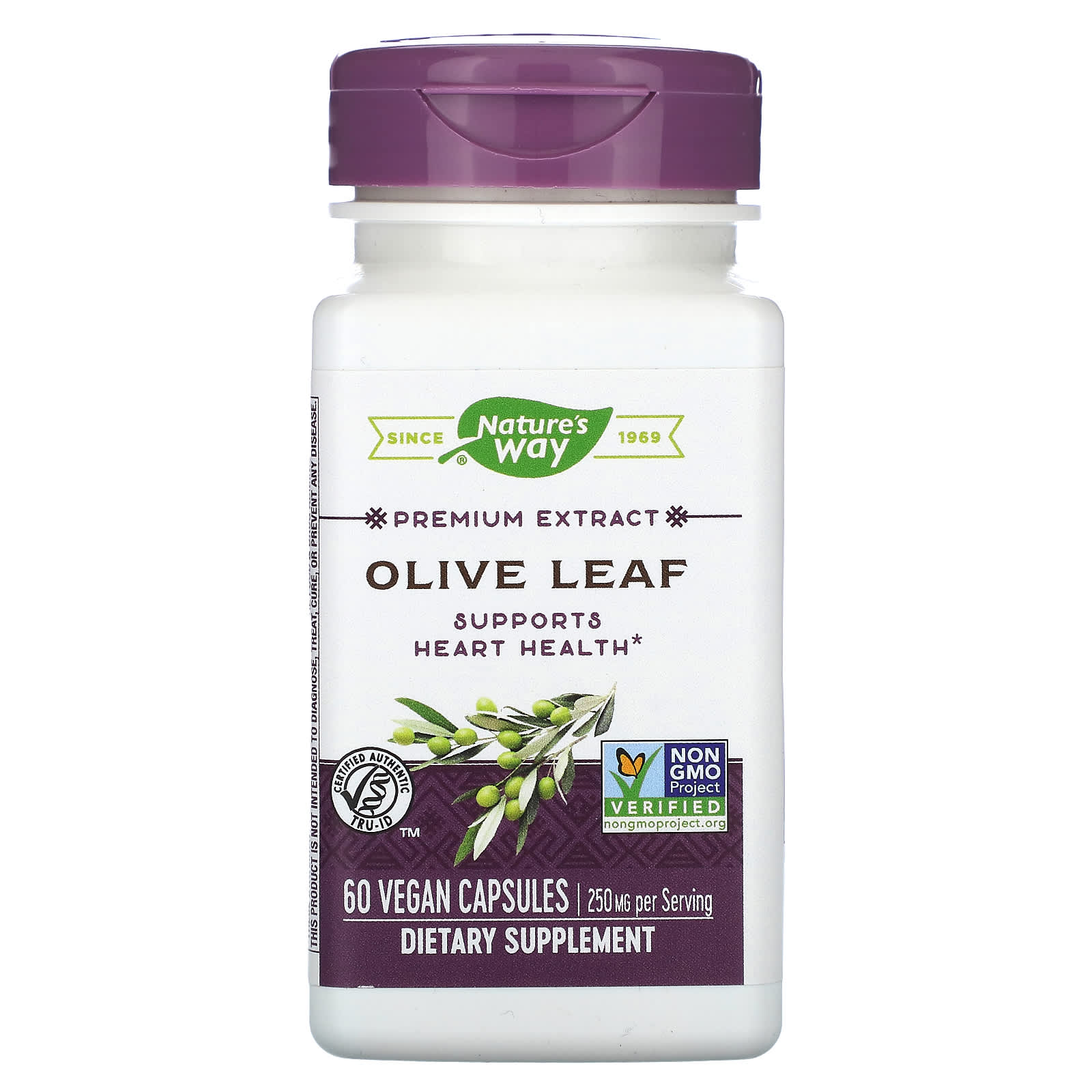 Nature’s Way, Olive Leaf Standardized Extract, 60 Vegetarian Capsules UPC 033674640005 | Hilife Vitamins