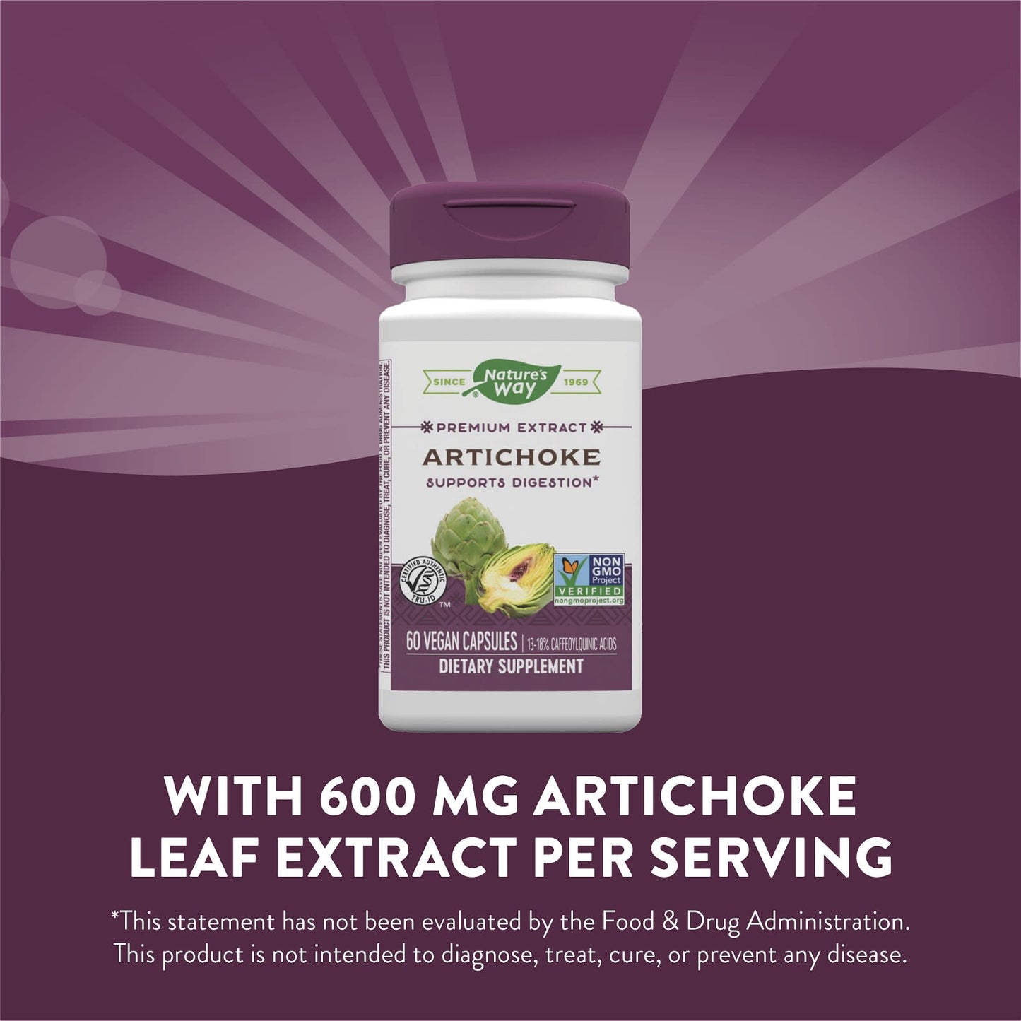 Nature’s Way, Artichoke Standardized Extract, 60 Vegetarian Capsules UPC 033674646007 | Hilife Vitamins