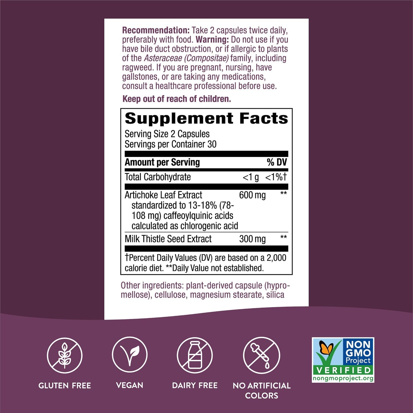 Nature’s Way, Artichoke Standardized Extract, 60 Vegetarian Capsules UPC 033674646007 | Hilife Vitamins