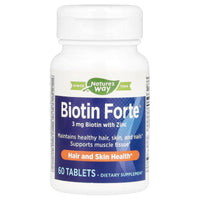Nature’s Way, Biotin Forte with Zinc, 60 Tablets UPC 354022109815 | Hilife Vitamins