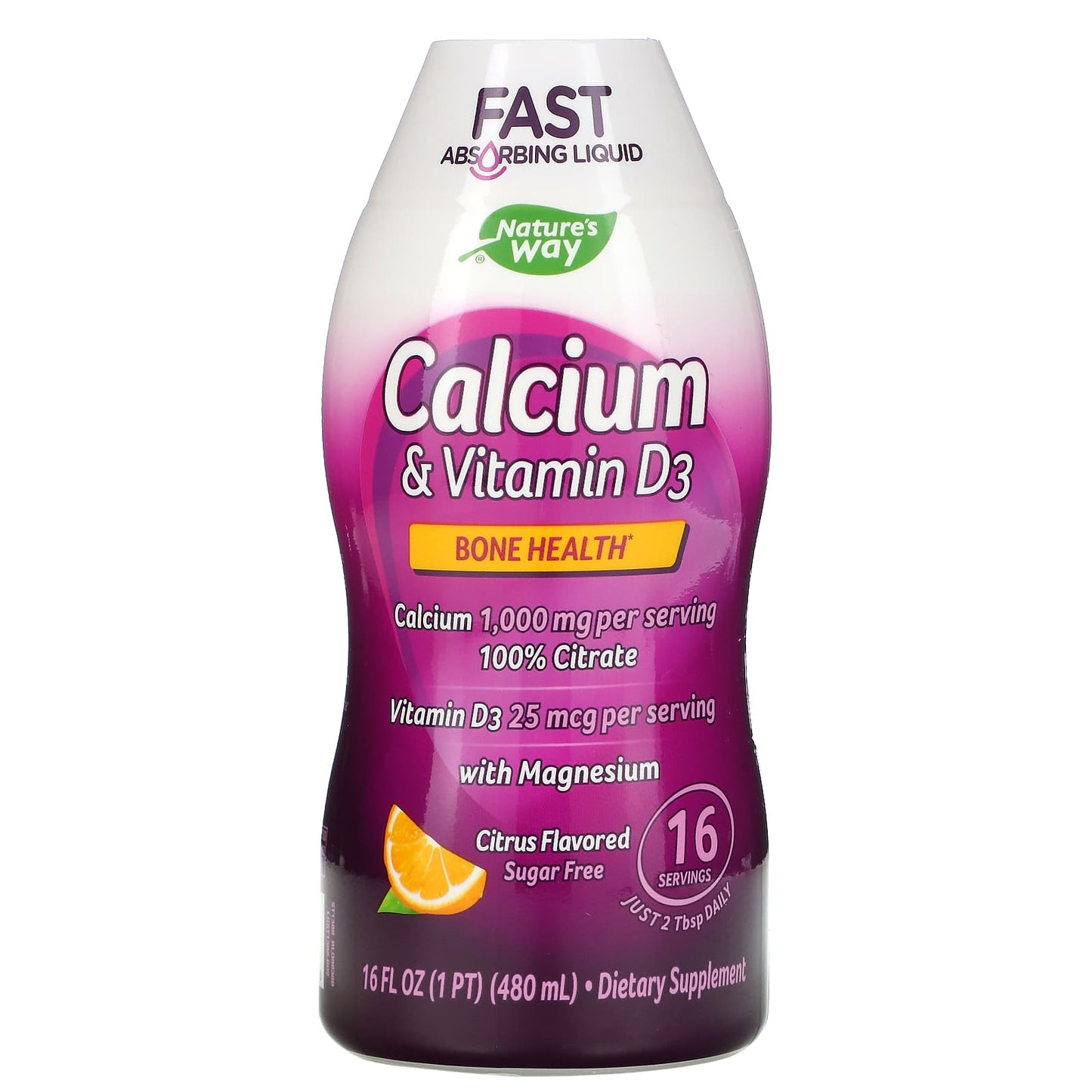 Nature’s Way, Calcium & Vitamin D3, Citrus, 16 fl oz (480 ml) UPC 371401388166 | HiLife Vitamins