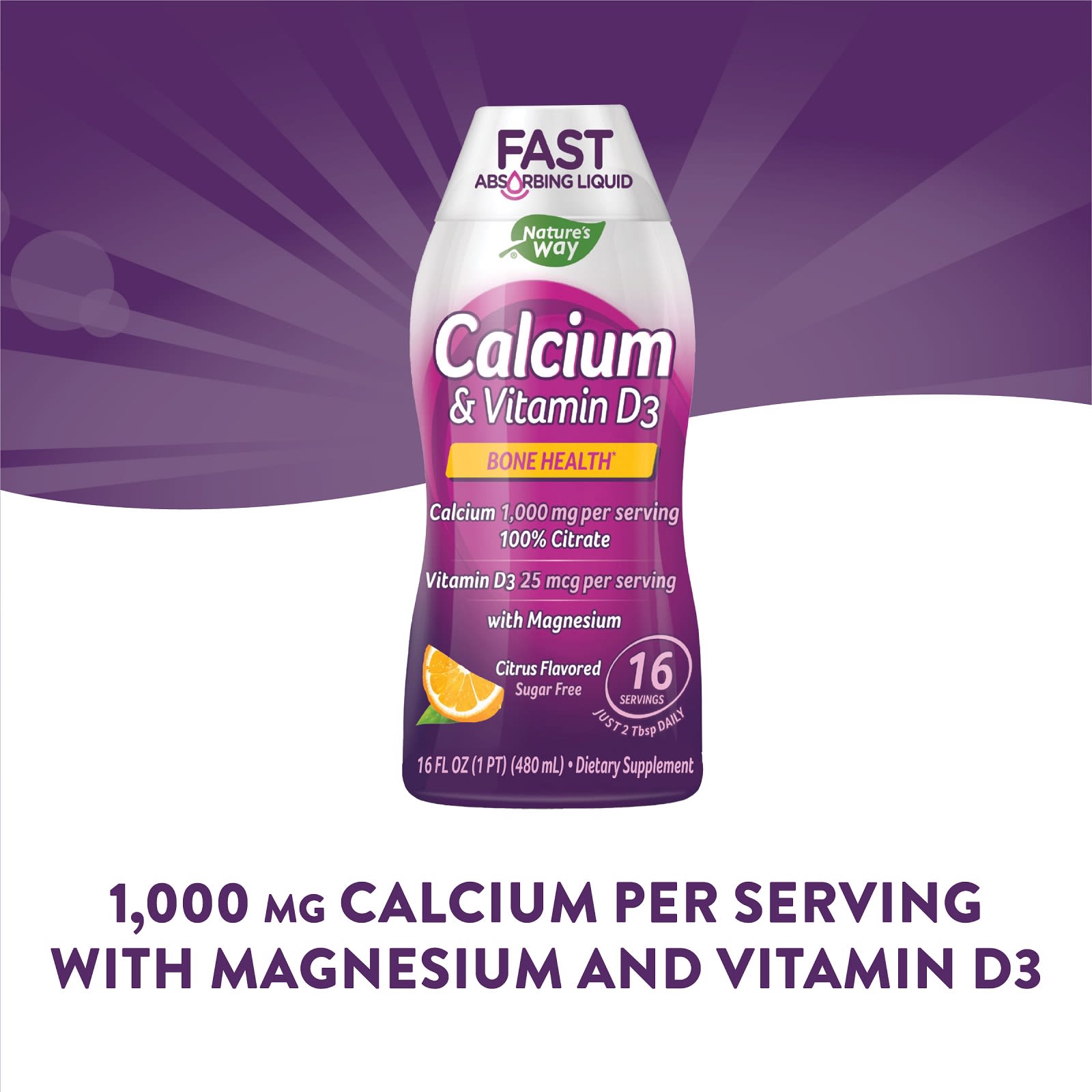 Nature’s Way, Calcium & Vitamin D3, Citrus, 16 fl oz (480 ml) UPC 371401388166 | HiLife Vitamins