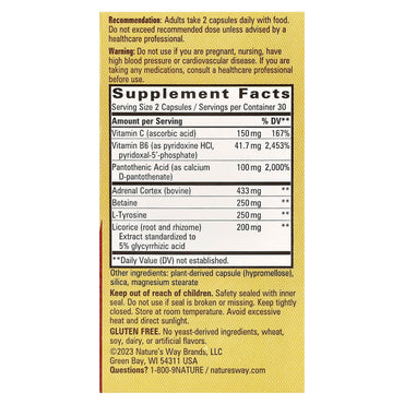 Nature’s Way, Adrenal Stress End  Raw Adrenal, 60 Capsules UPC 763948040353 | Hilife Vitamins