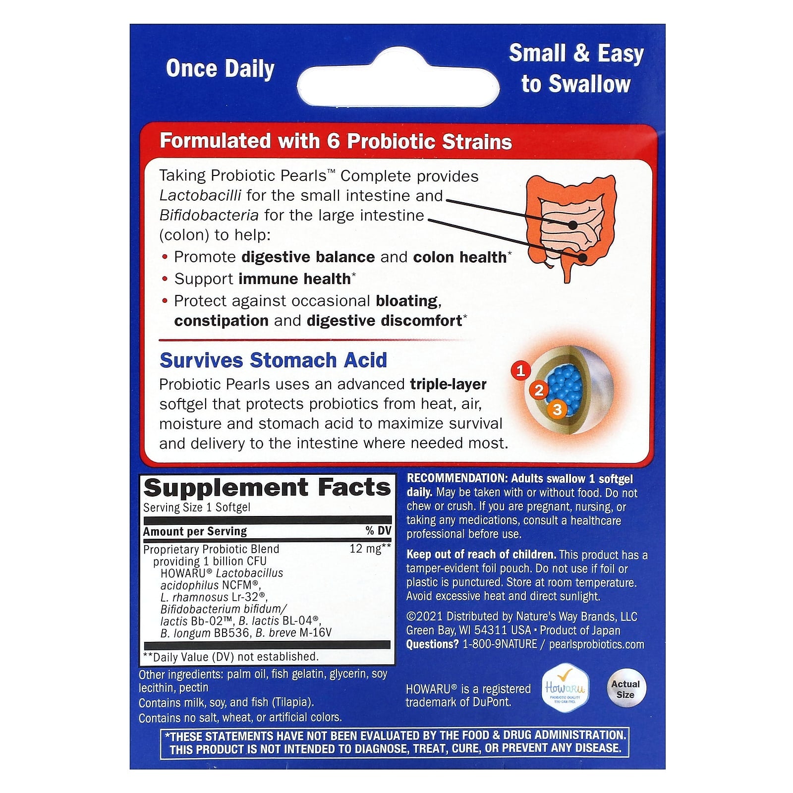 Nature’s Way, Acidophilus Pearls Intensive Care, 30 Softgels UPC 763948043637 | Hilife Vitamins
