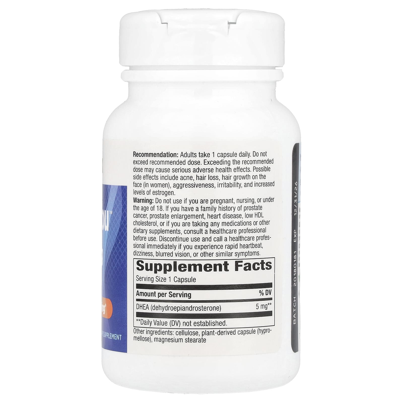 Nature’s Way, Youthful You Dhea-5 mg, 60 Veg Capsules UPC 763948050062 | Hilife Vitamins