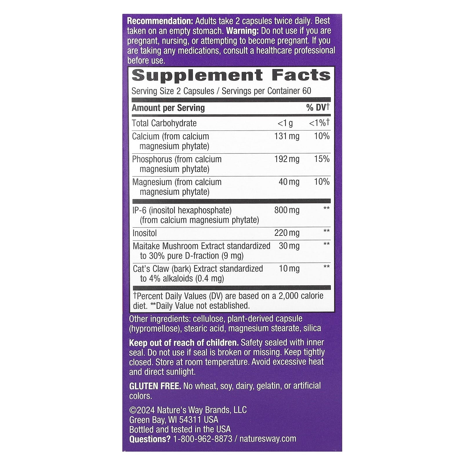 Nature’s Way, Cell Fortè Max3, 120 Capsules UPC 763948058129 | Hilife Vitamins