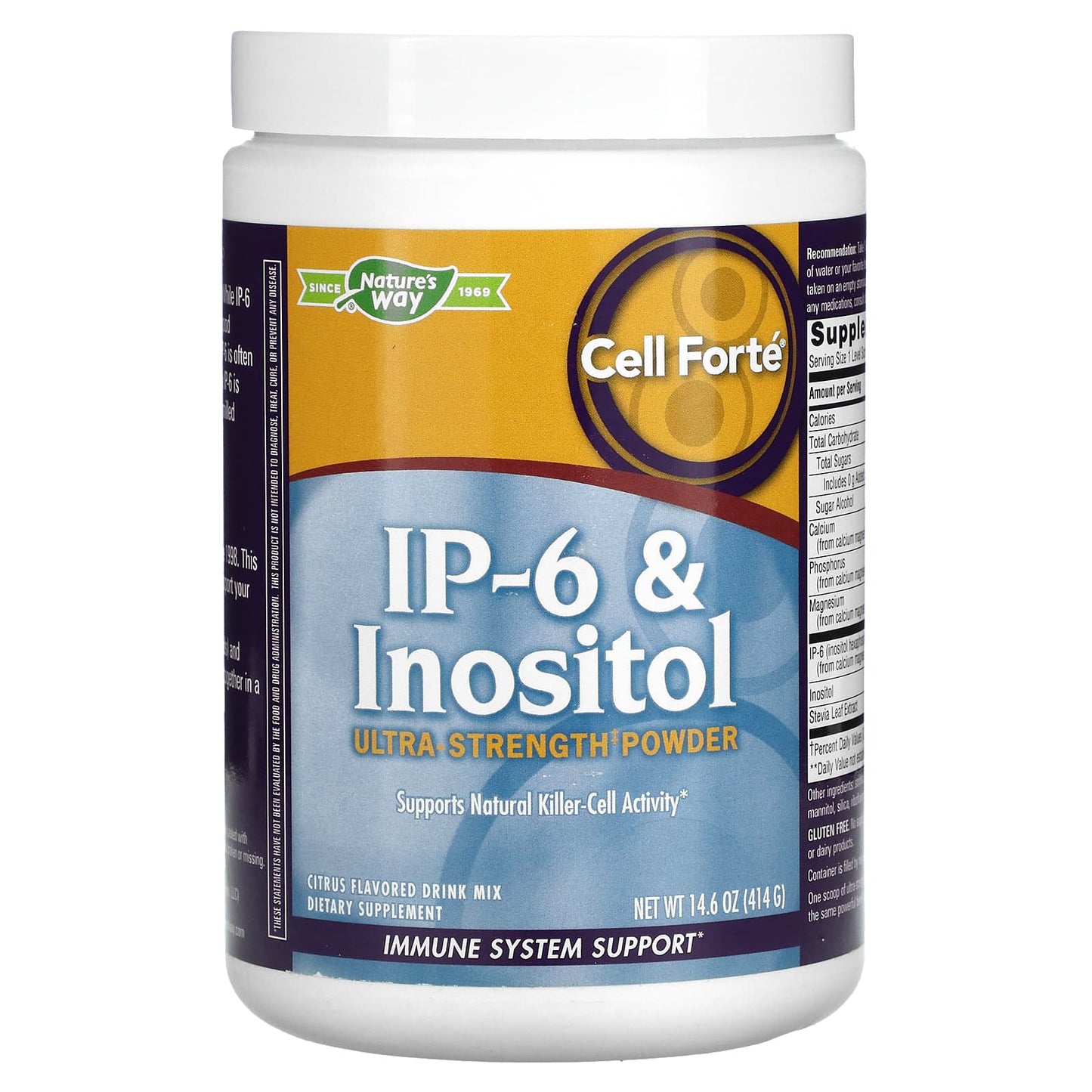 Nature’s Way, Cell Forté, IP-6 & Inositol, Ultra-Strength Powder, Citrus, 14.6 oz (414 g) UPC 763948058501 | Hilife Vitamins