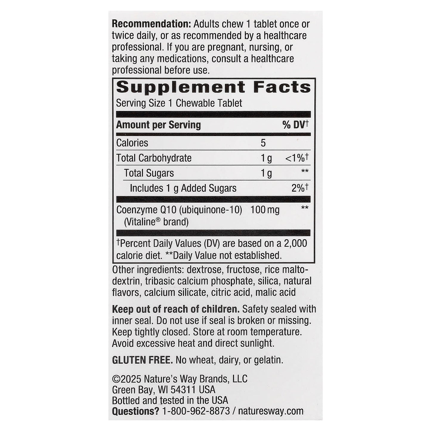 Nature’s Way, Smart Q10™ CoQ10, Tropical Fruit, 100 mg, 30 Chewable Tablets UPC 763948061136 | Hilife Vitamins