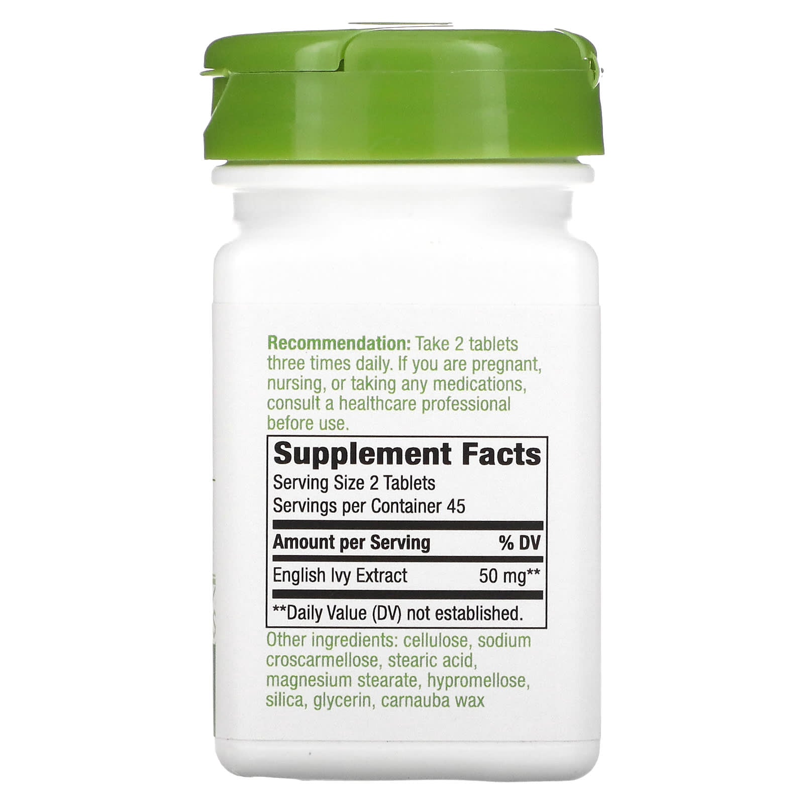 Nature’s Way, IVY EXTRACT, 90 Tablets UPC 763948082391 | Hilife Vitamins