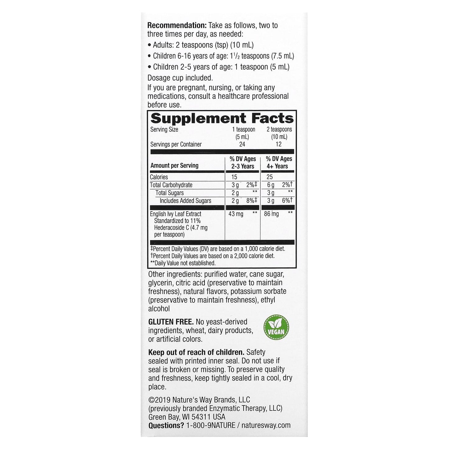 Nature’s Way, Bronchial Soothe, 4 Oz syrup UPC 763948087716 | Hilife Vitamins