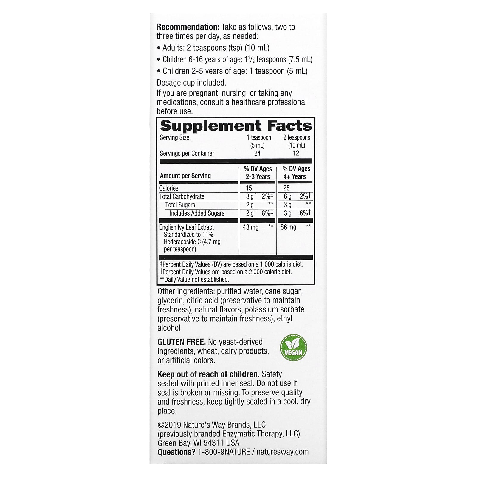 Nature’s Way, Bronchial Soothe, 4 Oz syrup UPC 763948087716 | Hilife Vitamins