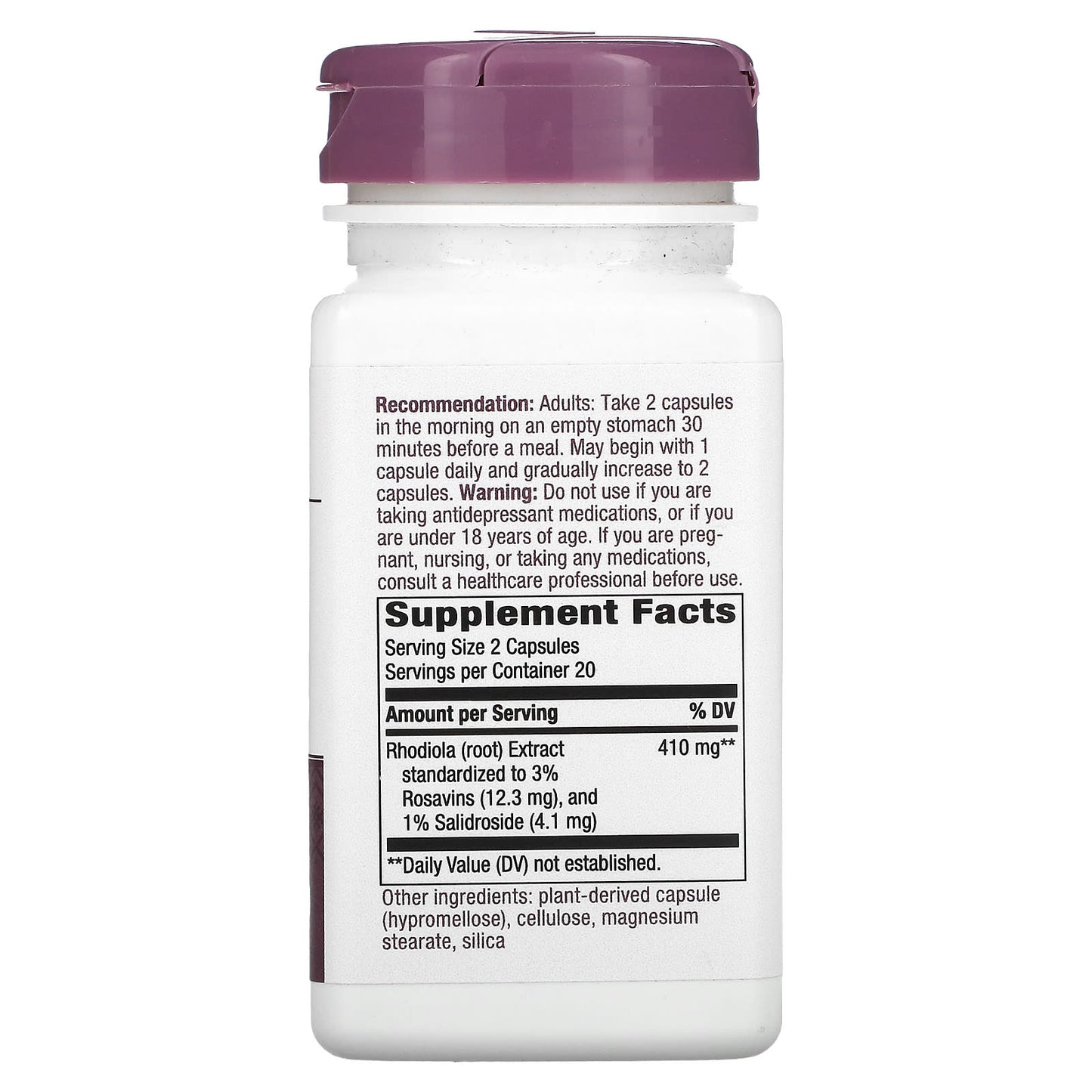 Nature’s Way, Rhodiola, 40 Vegan Capsules UPC 763948089345 | HiLife Vitamins