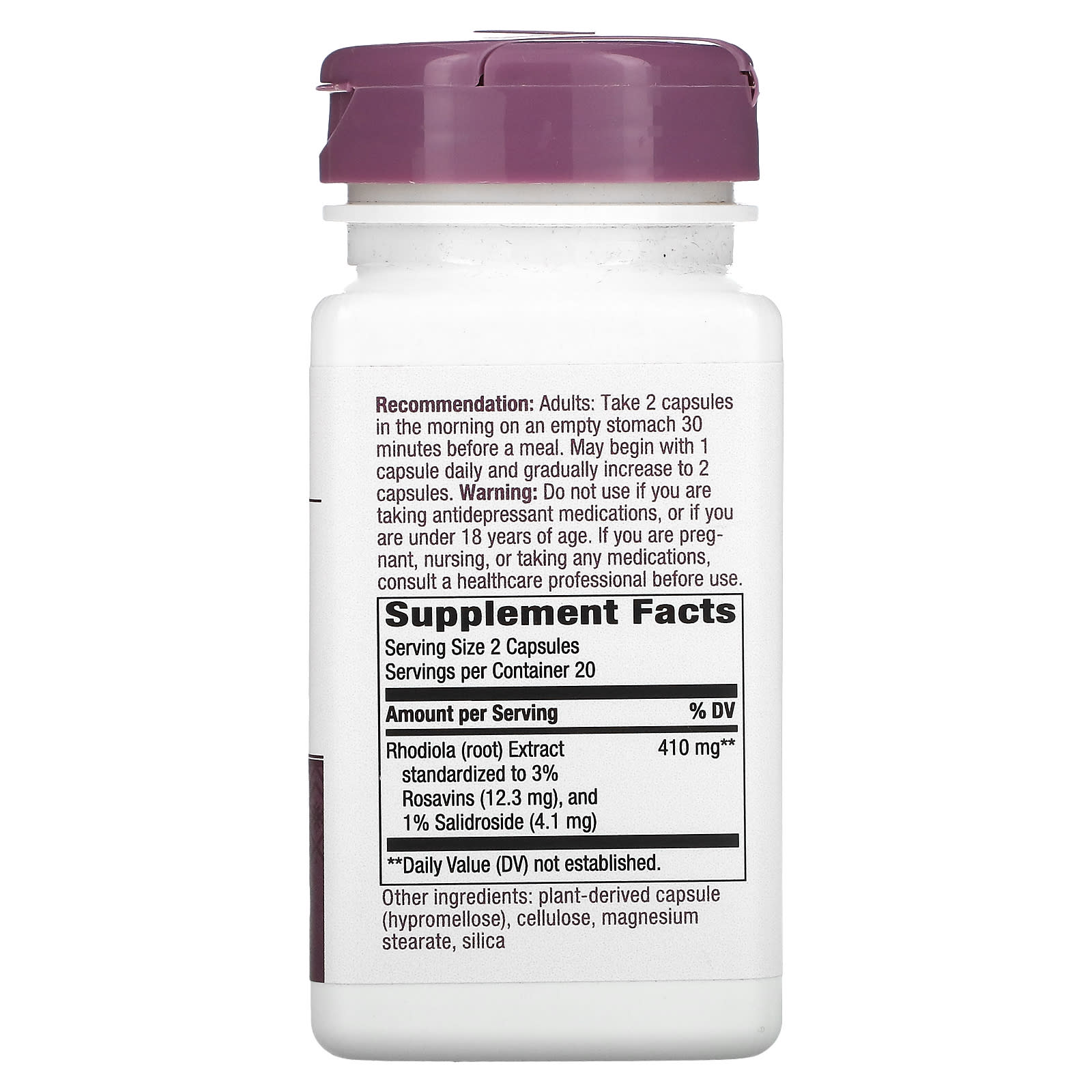 Nature’s Way, Rhodiola, 40 Vegan Capsules UPC 763948089345 | HiLife Vitamins