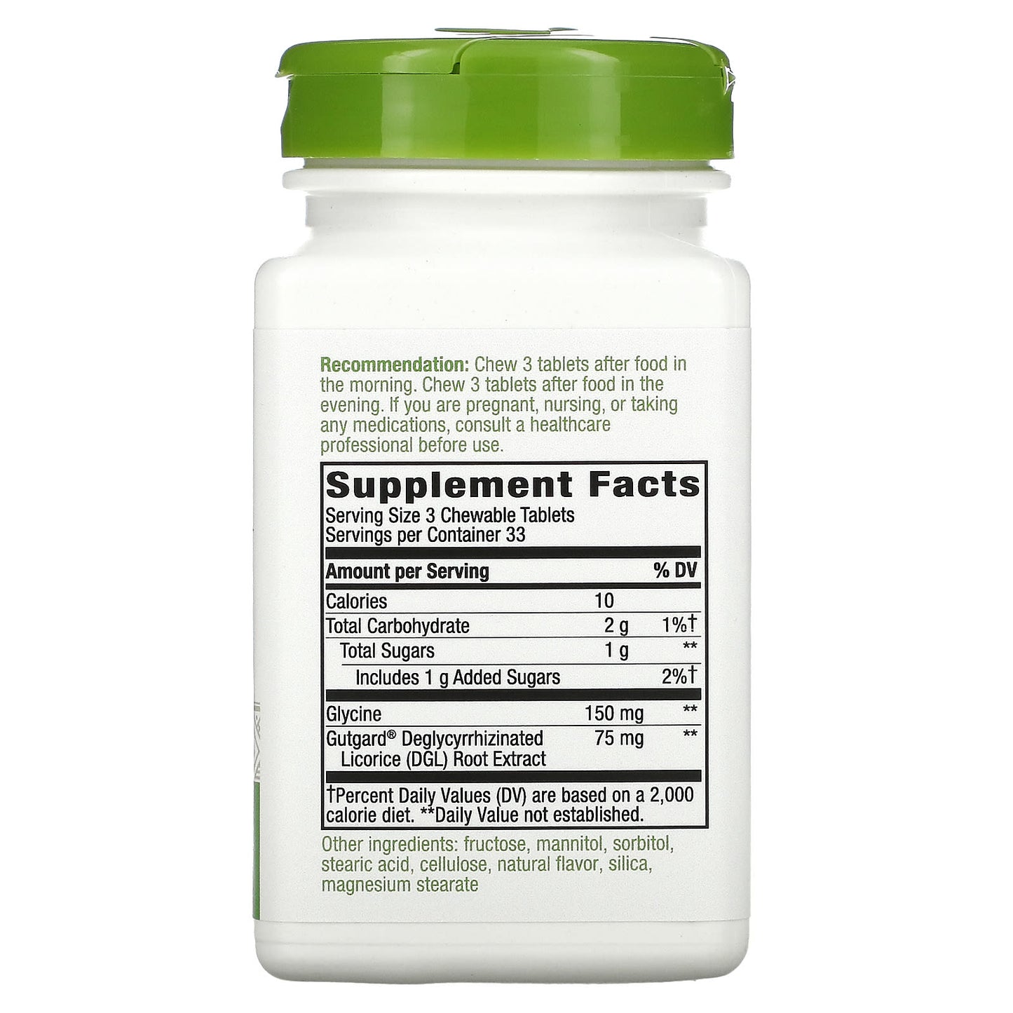 Nature’s Way, Dgl Chew, 100 Tablets UPC 763948090013 | Hilife Vitamins