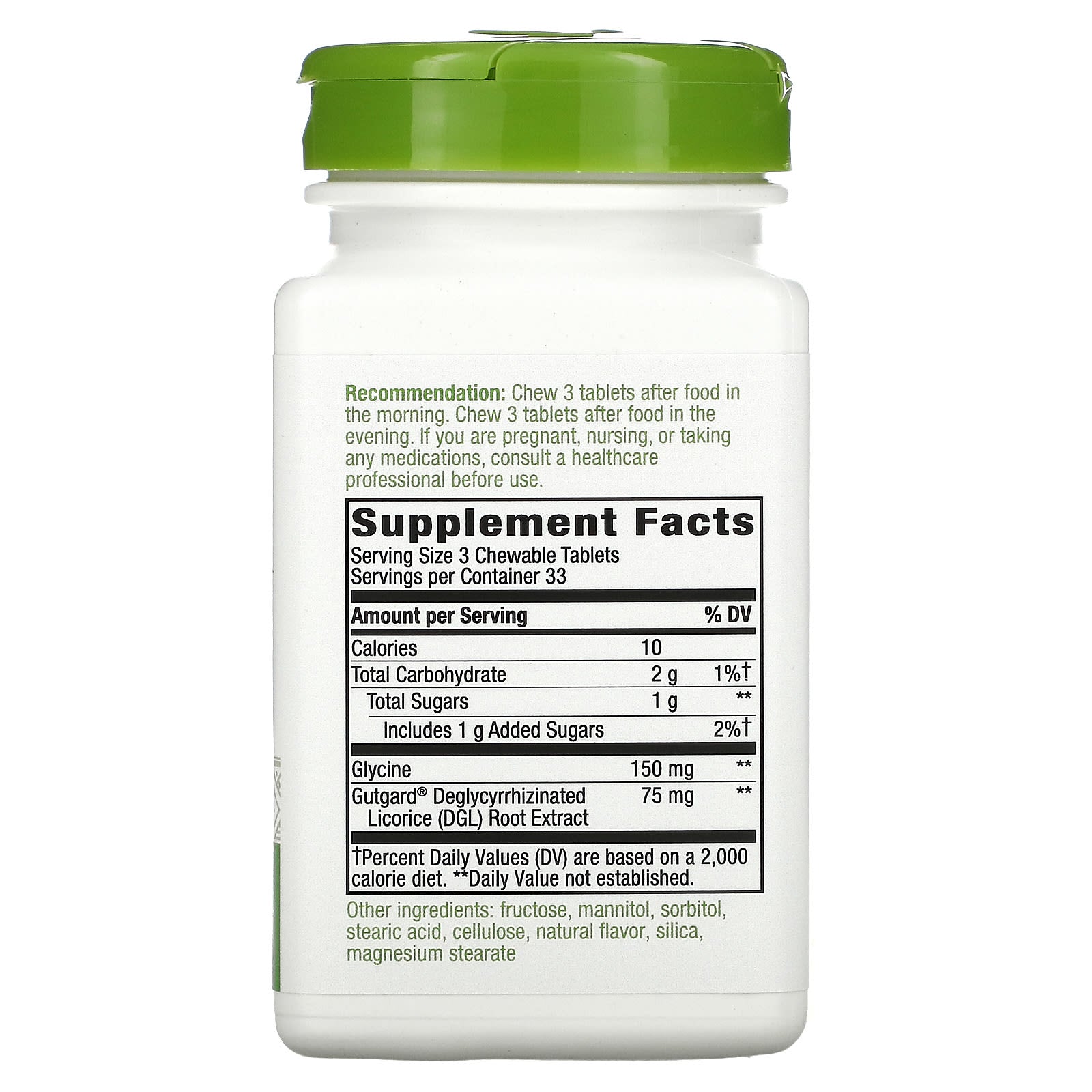 Nature’s Way, Dgl Chew, 100 Tablets UPC 763948090013 | Hilife Vitamins