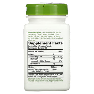 Nature’s Way, Dgl-Ff No Sugar Or Fructose Chew, 100 Tablets UPC 763948090211 | Hilife Vitamins