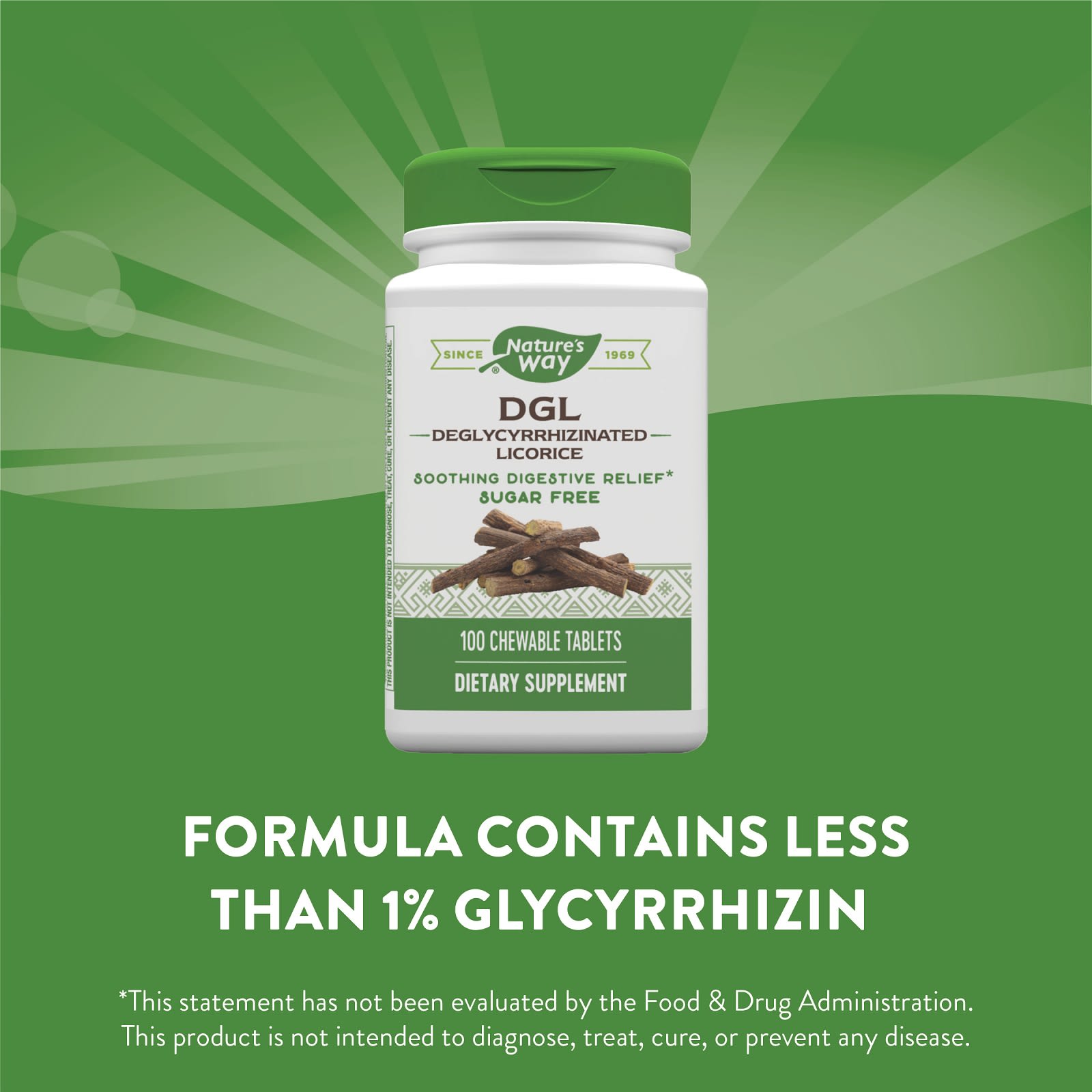 Nature’s Way, Dgl-Ff No Sugar Or Fructose Chew, 100 Tablets UPC 763948090211 | Hilife Vitamins