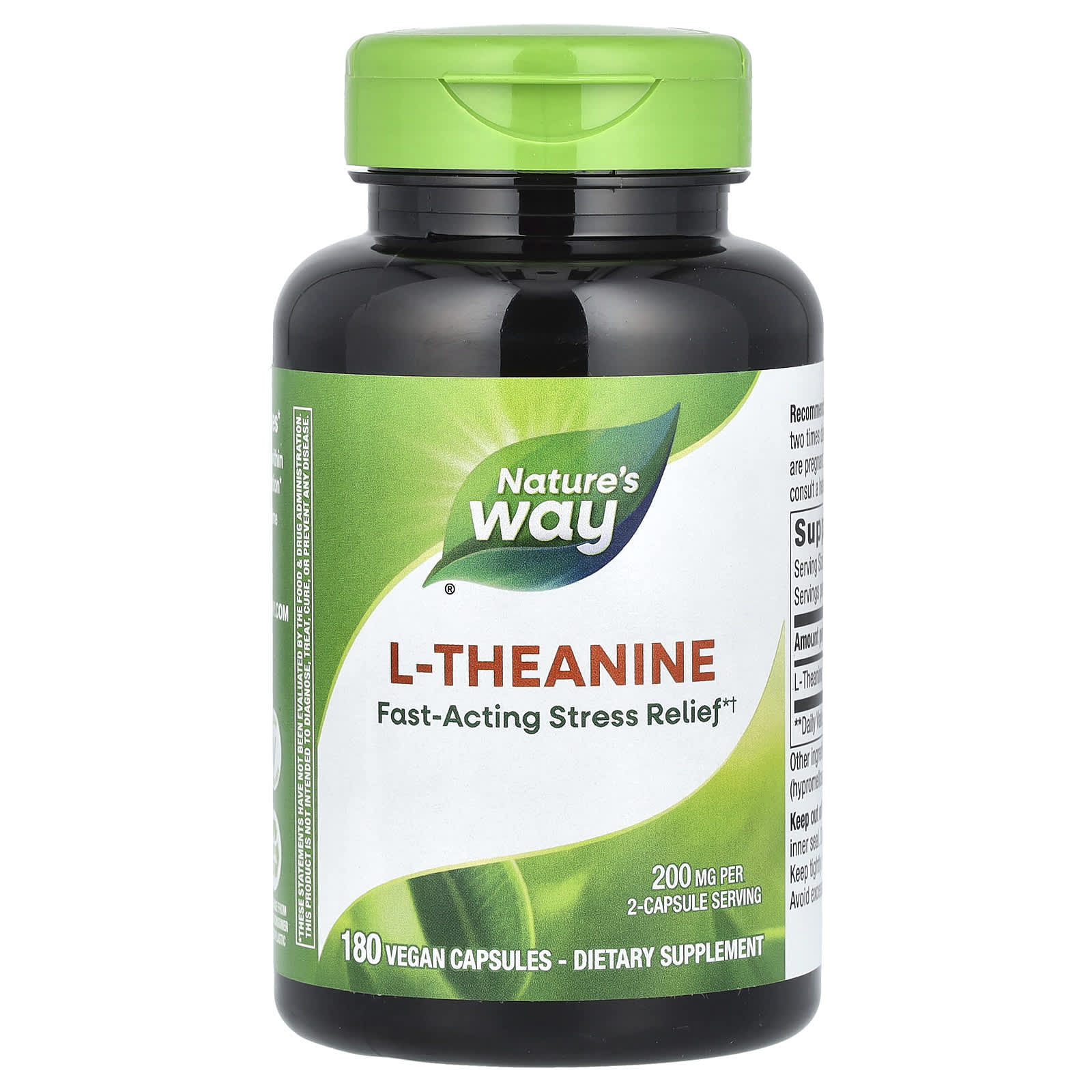 Nature’s Way, L-Theanine 100 mg, 180 Capsules UPC 763948095506 | Hilife Vitamins