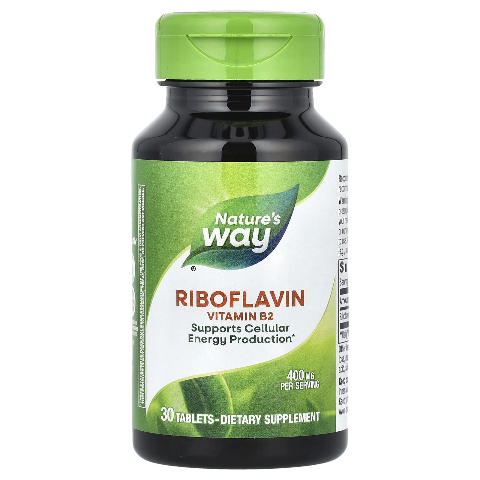 Nature’s Way, Riboflavin Vitamin B2, 400 mg, 30 Tablets - 763948168439 | Hilife Vitamins