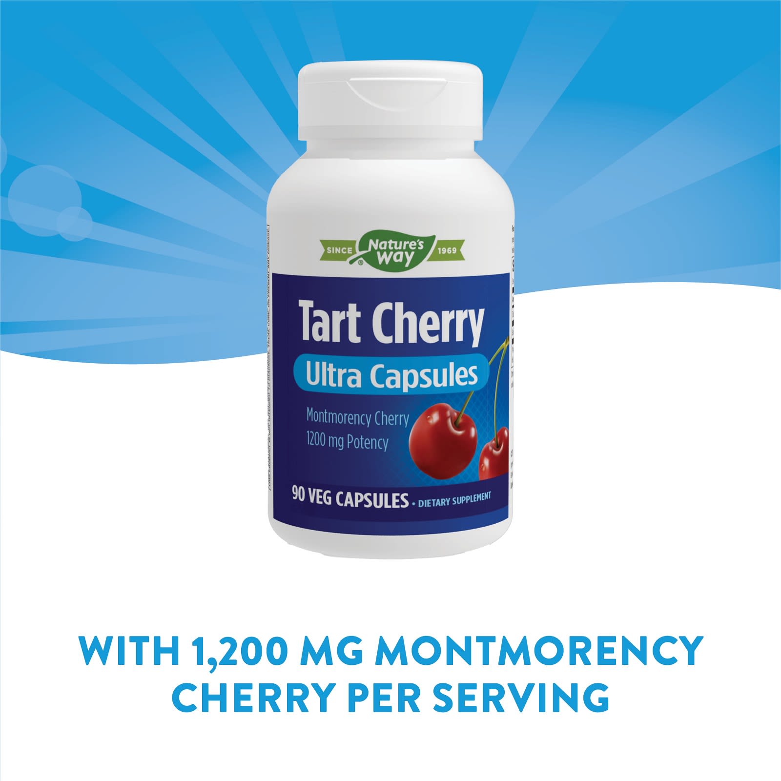Nature’s Way, Tart Cherry, Ultra Capsules, 1,200 mg, 90 Veg Capsules UPC 763948564453 | Hilife Vitamins