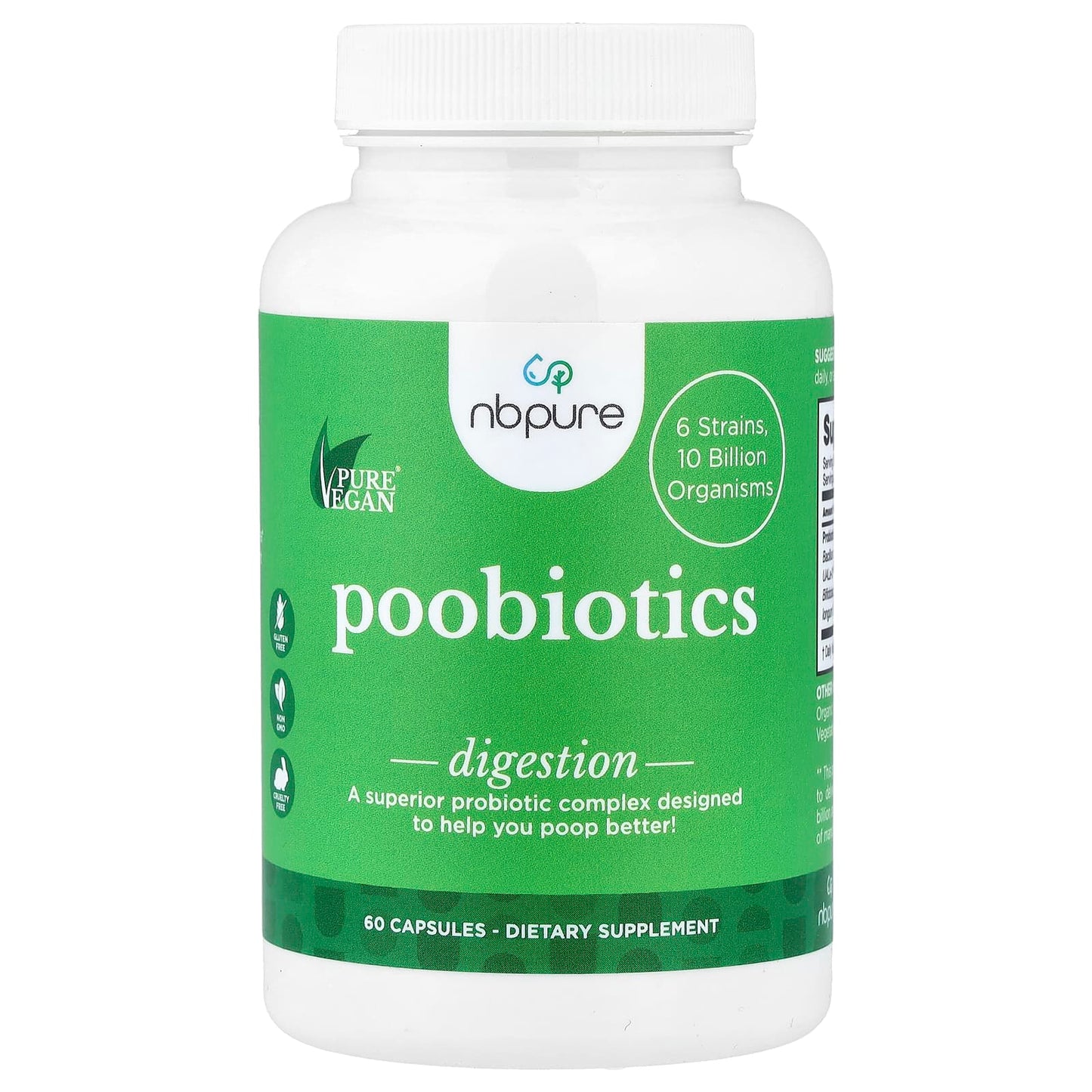 NB Pure, Poobiotics, 60 Capsules UPC 013886030382 | Hilife Vitamins