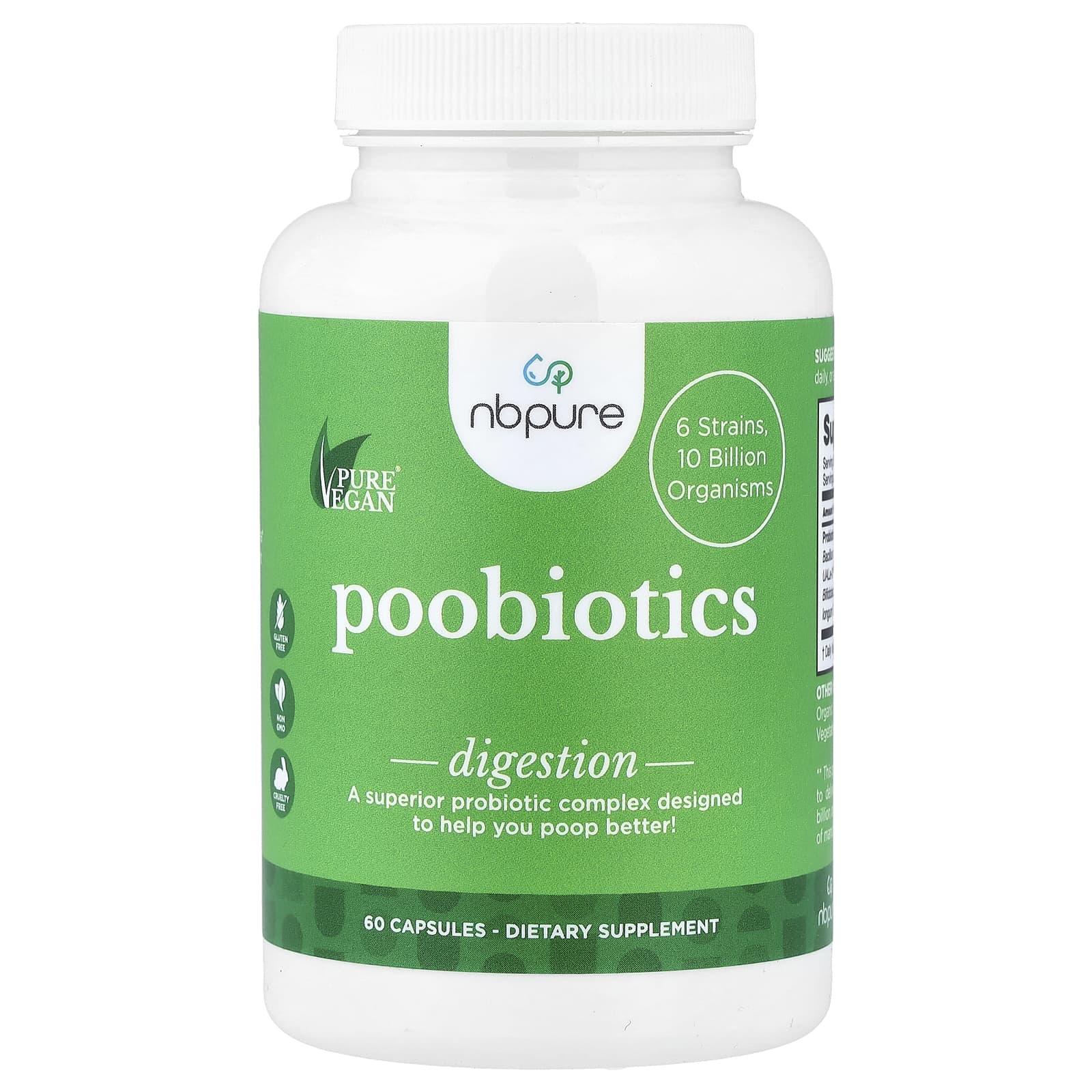 NB Pure, Poobiotics, 60 Capsules UPC 013886030382 | Hilife Vitamins