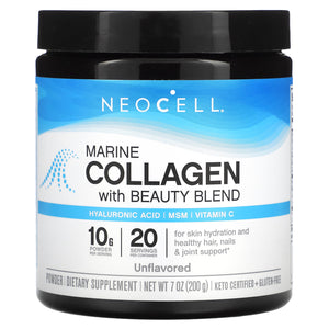 Neocell Laboratories, Marine Collagen With Beauty Blend Powder, Unflavored, 7 oz (200 g) - 016185132702 | Hilife Vitamins