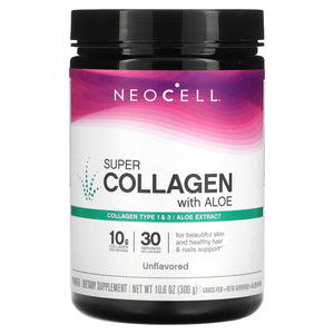 Neocell Laboratories, Super Collagen with Aloe Powder,Unflavored, 10.6 oz (300 g) - 016185132726 | Hilife Vitamins