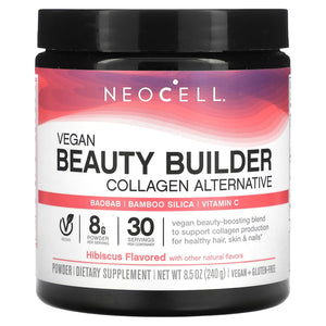Neocell Laboratories, Vegan Beauty Builder Collagen Alternative Powder, Hibiscus, 8.5 oz (240 g) - 016185132740