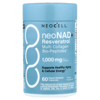 NeoCell, neoNad+™ Resveratrol, Multi Collagen Bio-Peptides™, 60 Rapid Release Capsules UPC 850078466037 | Hilife Vitamins