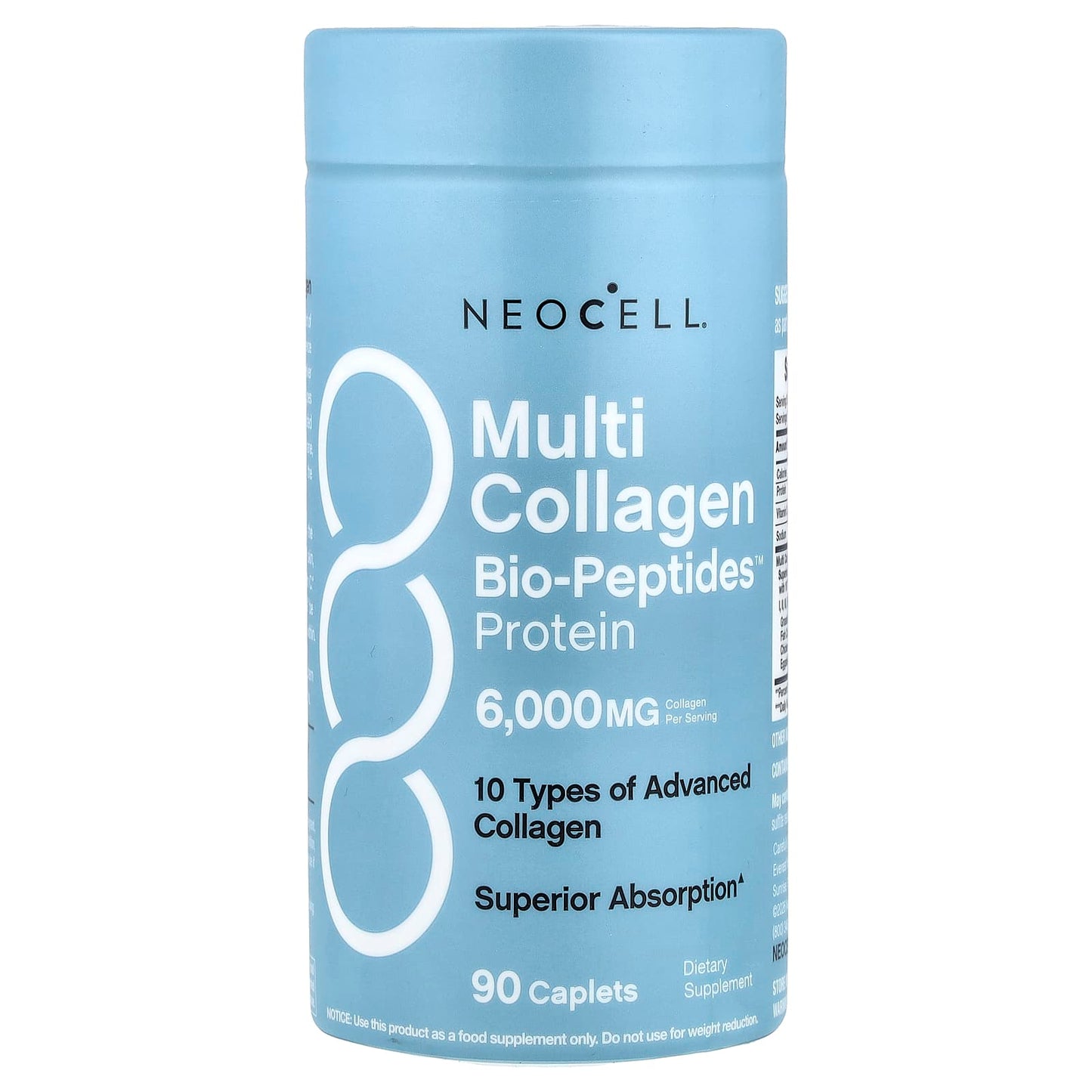 NeoCell, Multi Collagen Bio-Peptides™ Protein, 90 Caplets UPC 850078466242 | Hilife Vitamins
