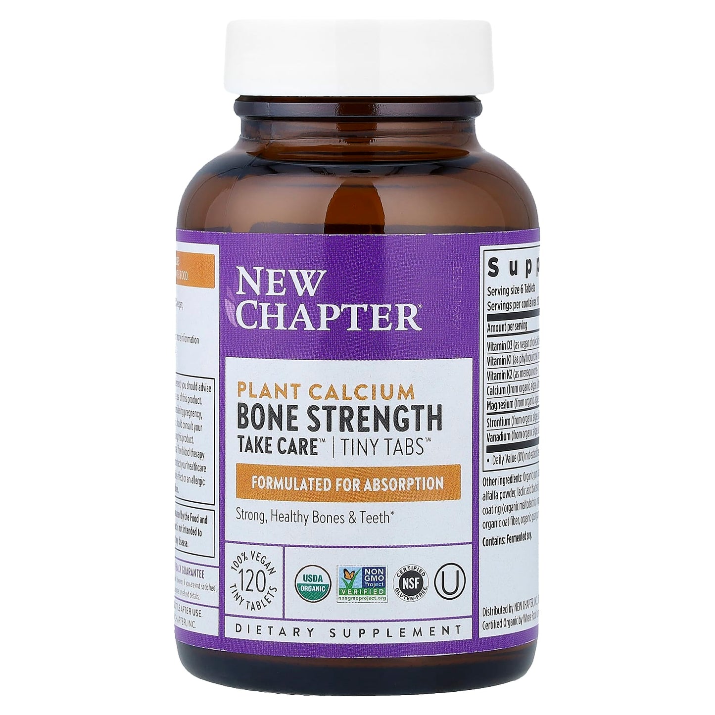 New Chapter, Plant Calcium, Bone Strength Take Care™, 120 Vegan Tiny Tablets UPC 727783004123 | HiLife Vitamins