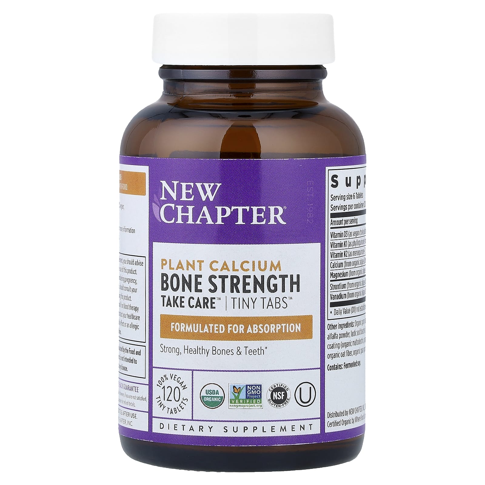New Chapter, Plant Calcium, Bone Strength Take Care™, 120 Vegan Tiny Tablets UPC 727783004123 | HiLife Vitamins