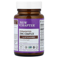 New Chapter, Fermented Zinc Complex, 60 Vegetarian Tablets UPC 727783006455 | Hilife Vitamins