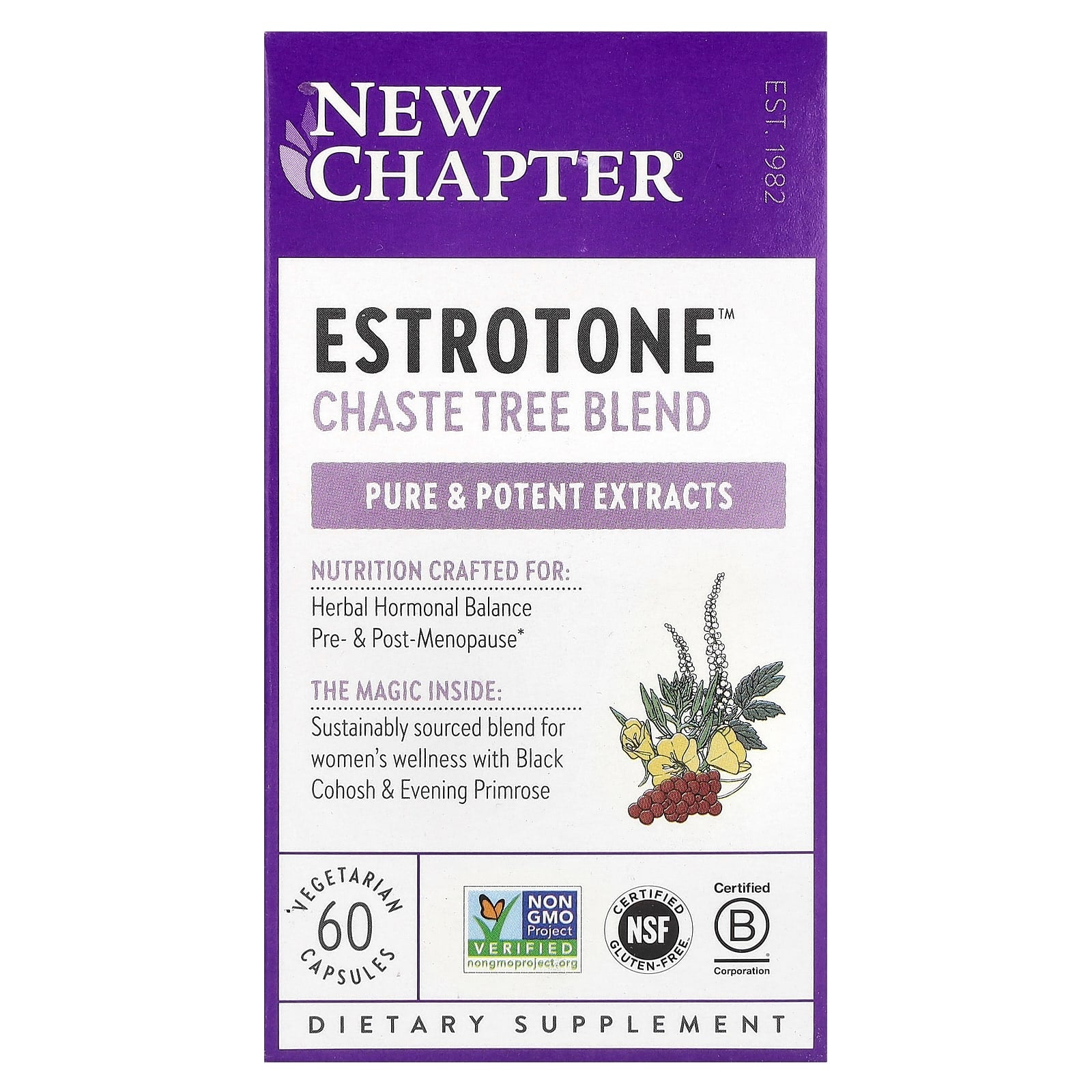 New Chapter, Estrotone™, 60 Vegetarian Capsules UPC 727783900661 | HiLife Vitamins