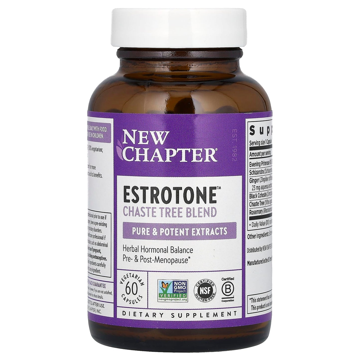 New Chapter, Estrotone™, 60 Vegetarian Capsules UPC 727783900661 | HiLife Vitamins
