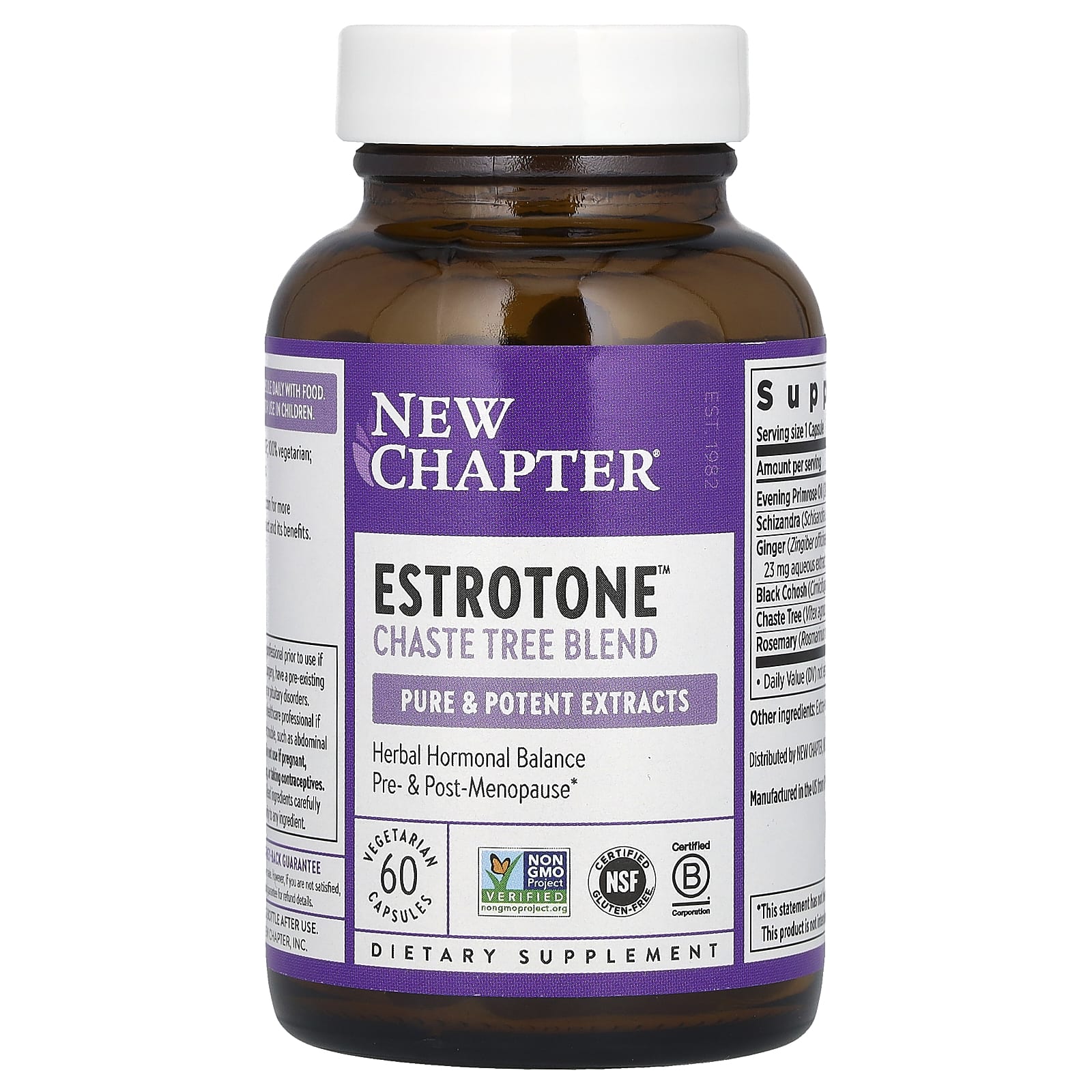 New Chapter, Estrotone™, 60 Vegetarian Capsules UPC 727783900661 | HiLife Vitamins