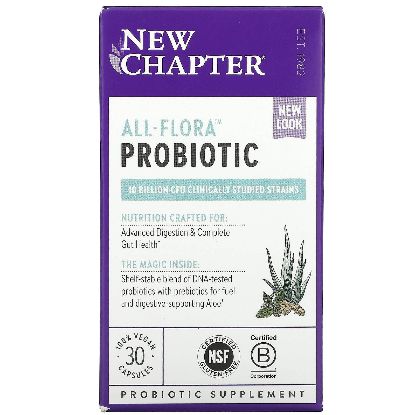 New Chapter, All-Flora Probiotic, 30 Vegan Capsules UPC 727783901828 | HiLife Vitamins