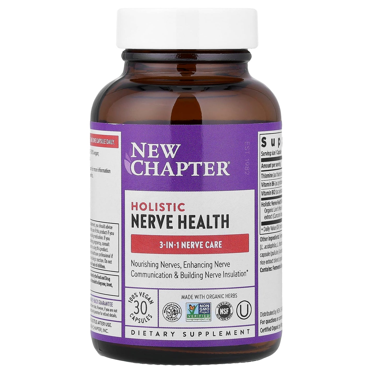 New Chapter, Holistic Nerve Health, 30 Capsules UPC 727783903662 | HiLife Vitamins