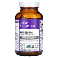 New Chapter, Magnesium + Ashwagandha, 90 Vegan Tablets UPC 727783904041 | HiLife Vitamins