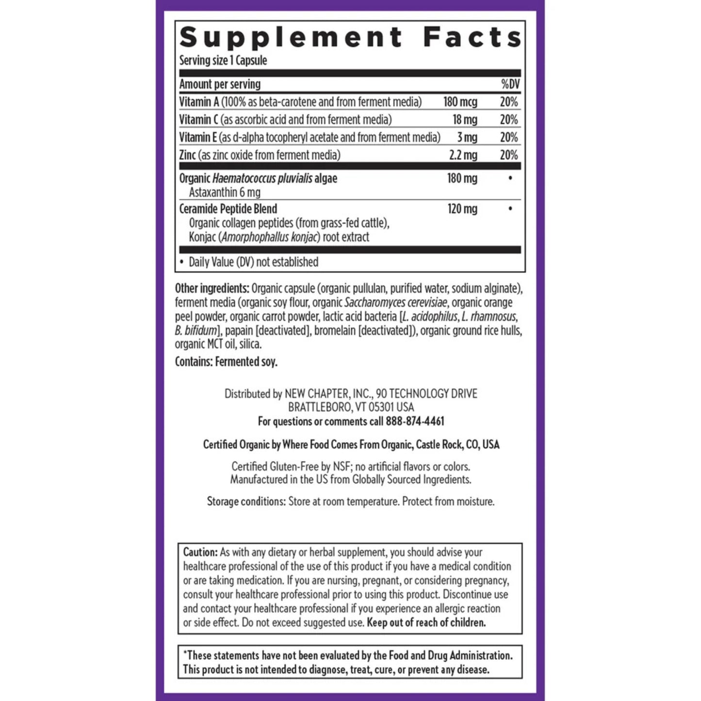 New Chapter, Daily Skin Renewal, 30 Capsules UPC 727783904577 | HiLife Vitamins