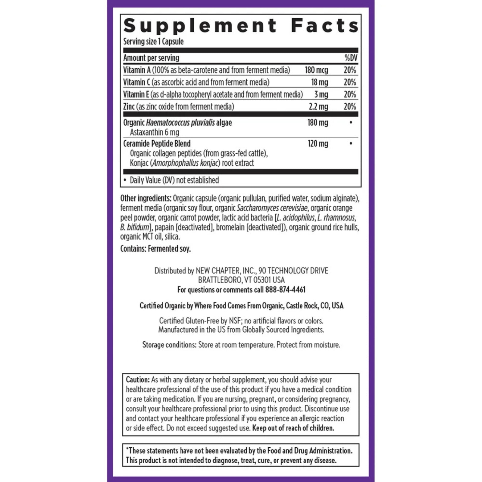 New Chapter, Daily Skin Renewal, 30 Capsules UPC 727783904577 | HiLife Vitamins