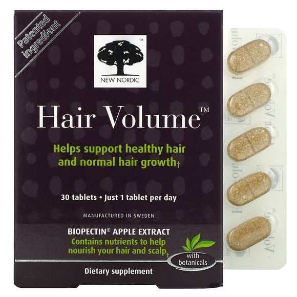 NEW NORDIC US, INC., Hair Volume for Healthy Hair & Normal Hair Growth, 30 TABLET - 741805747119 | Hilife Vitamins