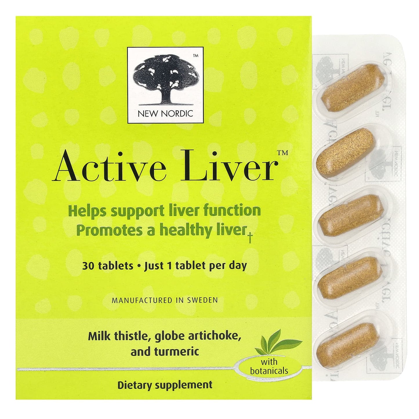 NEW NORDIC US, INC., Active Liver, 30 TABLET UPC 741805919554 | Hilife Vitamins