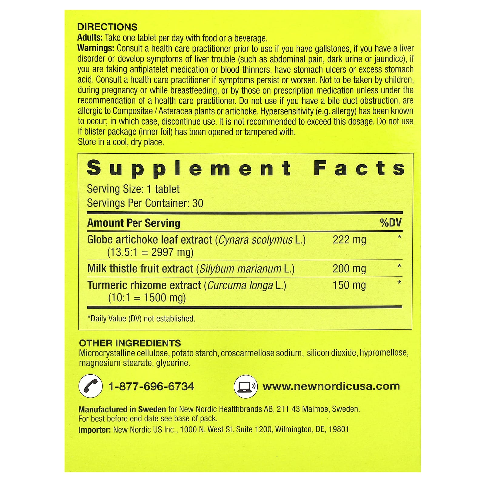 NEW NORDIC US, INC., Active Liver, 30 TABLET UPC 741805919554 | Hilife Vitamins