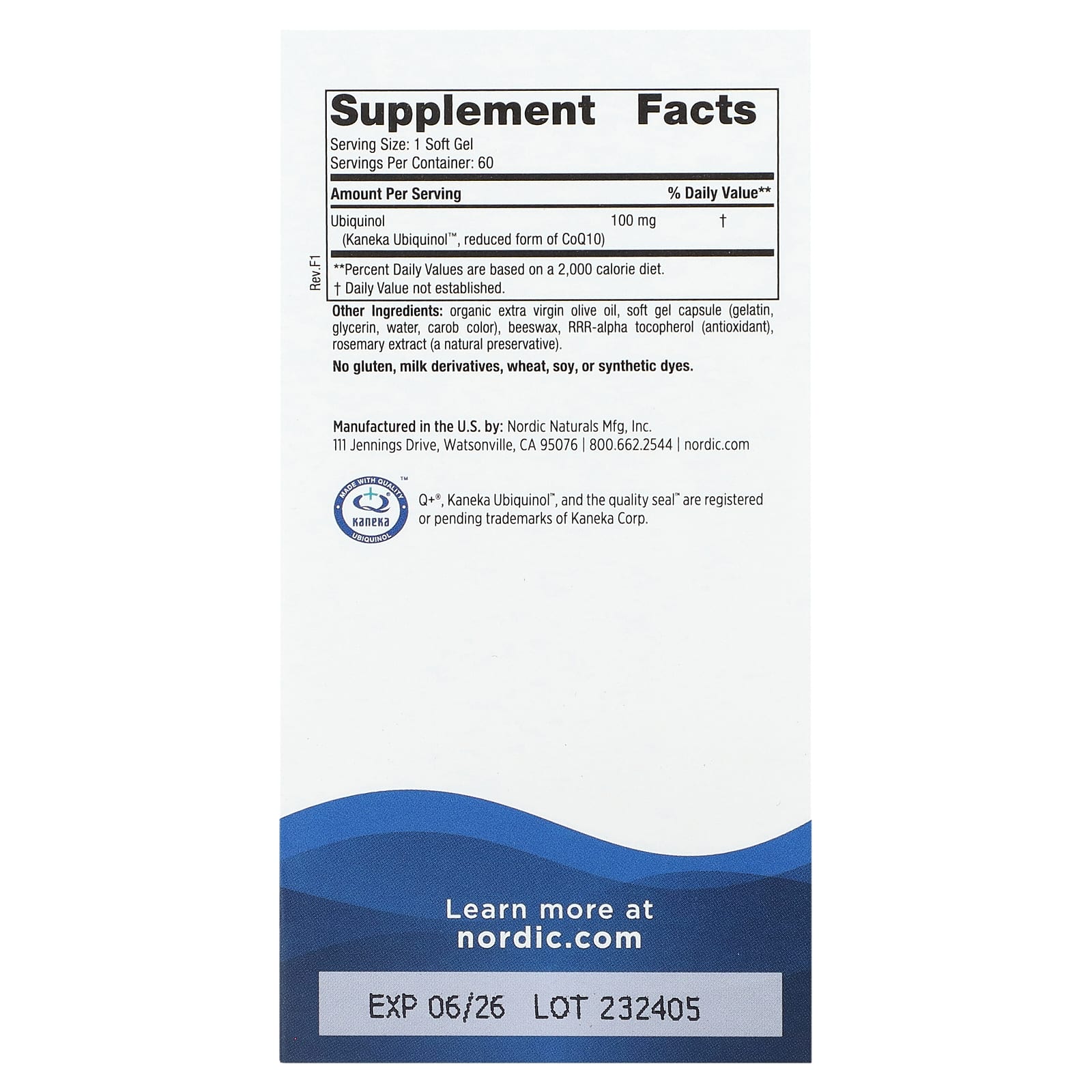 Nordic Naturals, CoQ10 Ubiquinol, 100 mg, 60 Softgels UPC 768990015007 | HiLife Vitamins